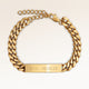 Personalized bar gold bracelet with space for engraving of text or handwriting