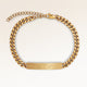 Personalized bar gold bracelet with space for engraving of text or coordinates