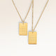Friendship necklaces, pair of two square necklaces in gold with personalized engraving, from Mon Chou