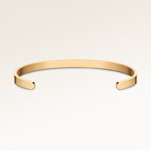 Bangle armbånd i guld og sølv uden gravering, klar til personlig indgravering på indersiden