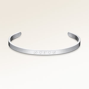 Bangle armbånd i sølv med blank yderside, plads til personlig indgravering