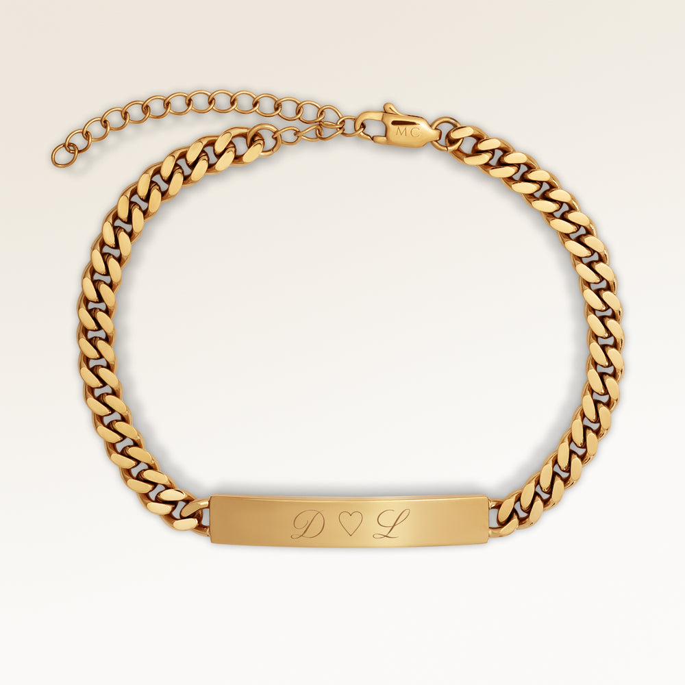 Bar Armbånd Til Mænd - Indgravering (Guld)