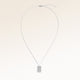 Full square necklace in silver fully laid out with fine adjustable silver chain and minimalist pendant for personalized engraving