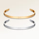 Kæreste-armbånd, par af to bar armbånd i guld og sølv med personlig indgravering, fra Mon Chou