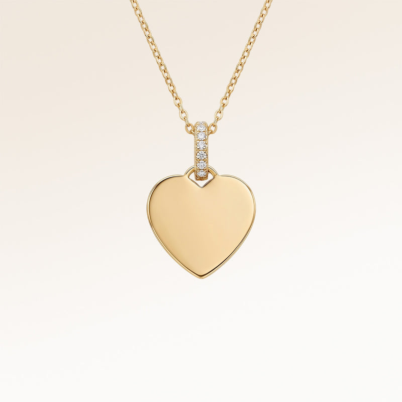 Necklace with blank back, ready for personalized engraving of text, coordinates or handwriting